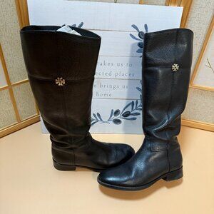 Tory Burch Riding Pebbles Leather Boots sz 9